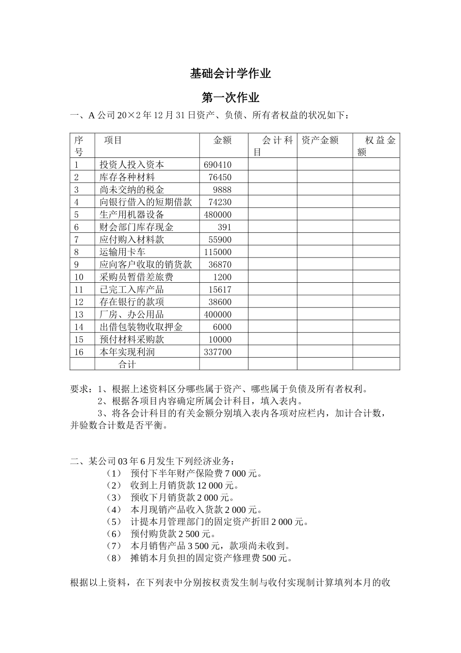 基础会计学作业-new_第1页
