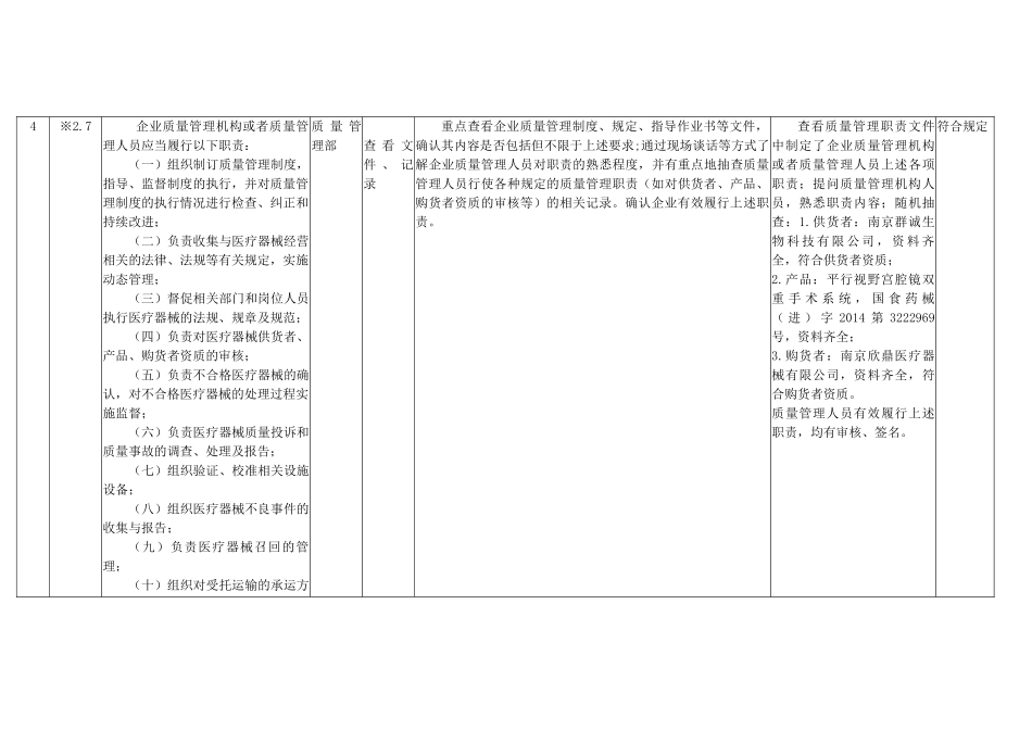 企业实施医疗器械经营质量管理规范情况内审检查表_第3页