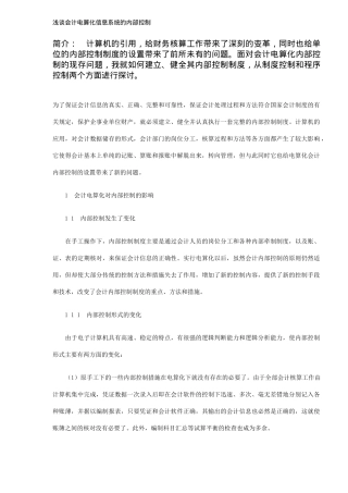 会计电算化信息系统的内部控制( 8)