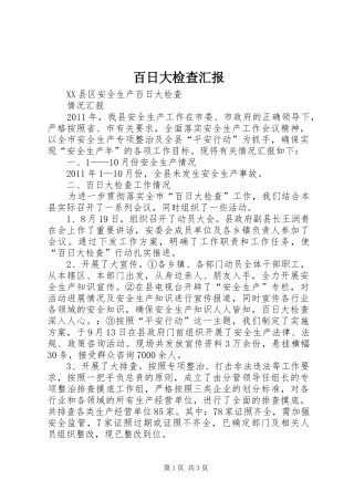 百日大检查汇报