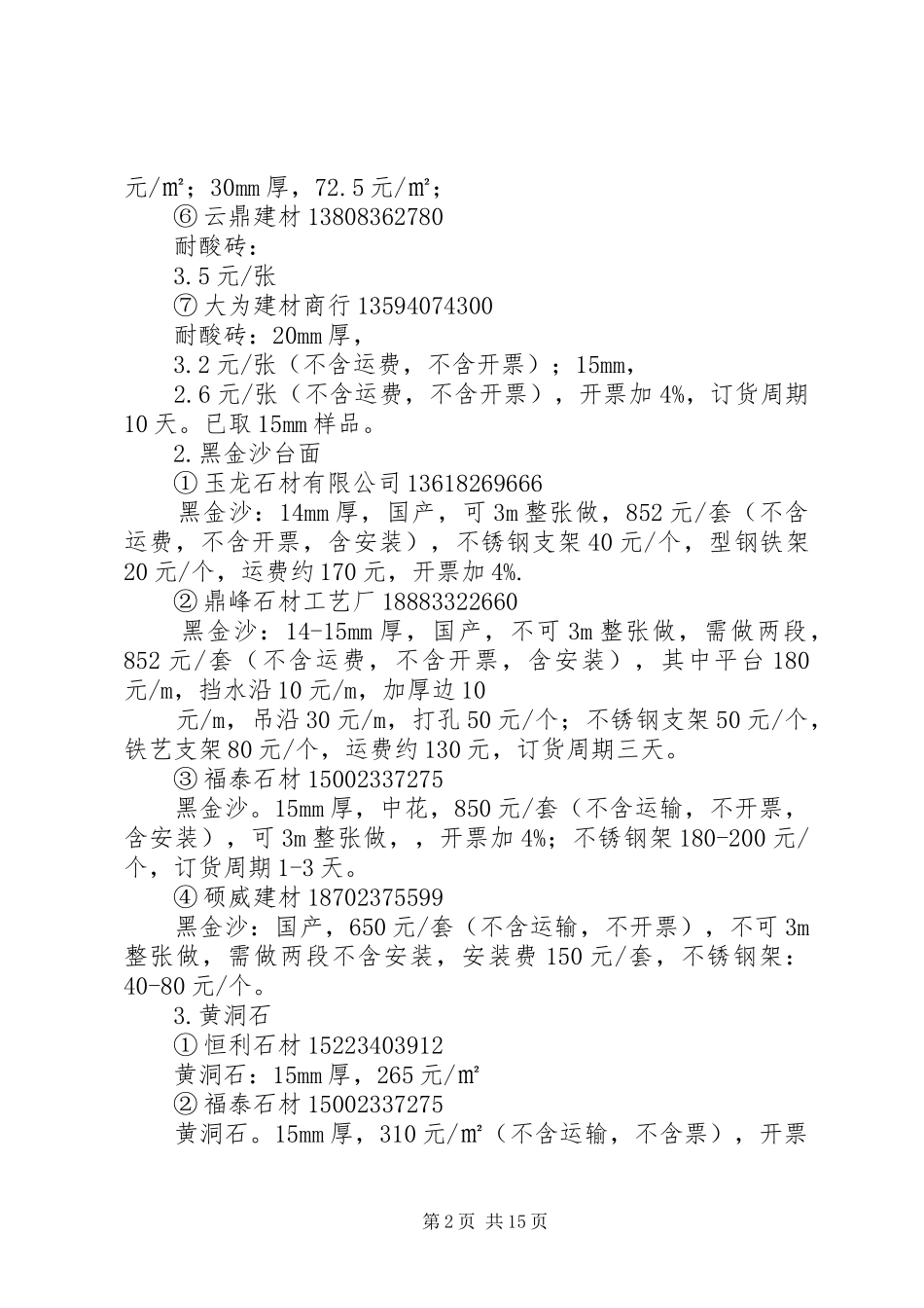 材料价格调研报告_第2页