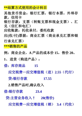 会计分录难点总结