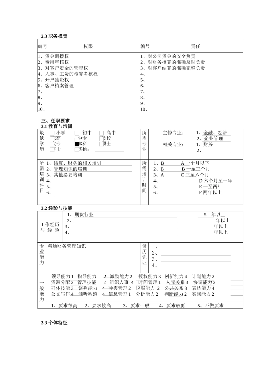 结算财务部部门经理岗位职责_第2页
