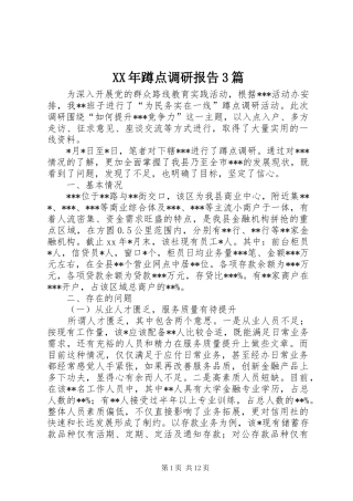 XX年蹲点调研报告3篇