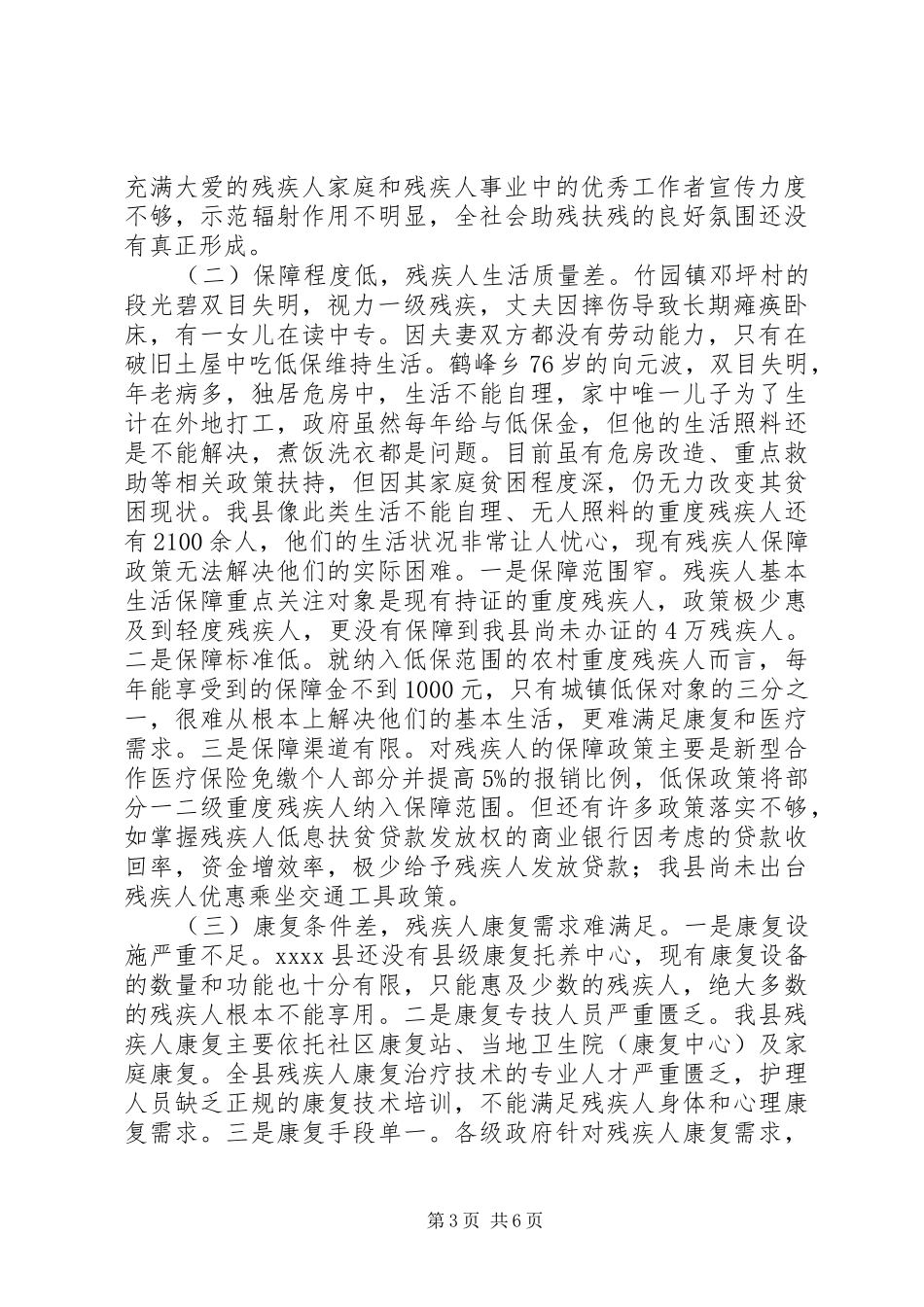 残疾人发展情况调研报告_第3页