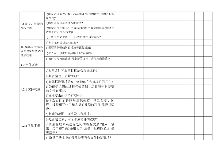 经典内审检查表范本_第2页