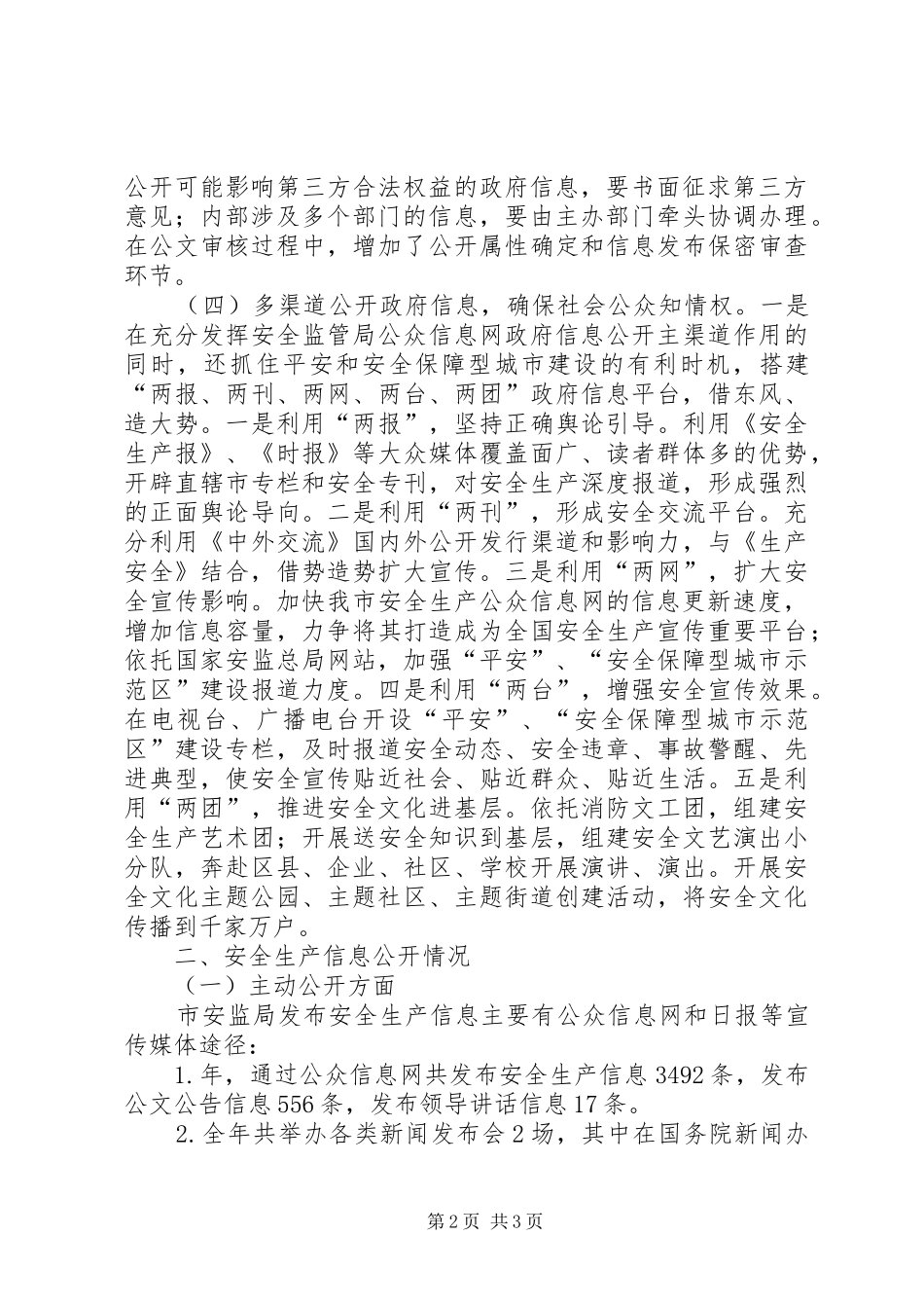 安监局信息监督工作汇报_第2页