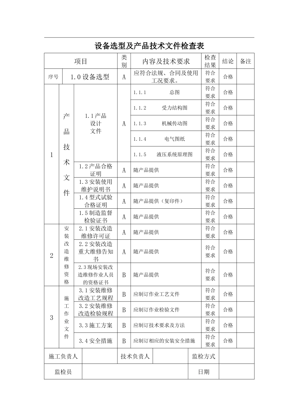 起重机械施工过程质量检查表_第3页