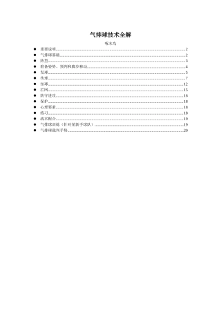 气排球技术入门全解(啄木鸟)