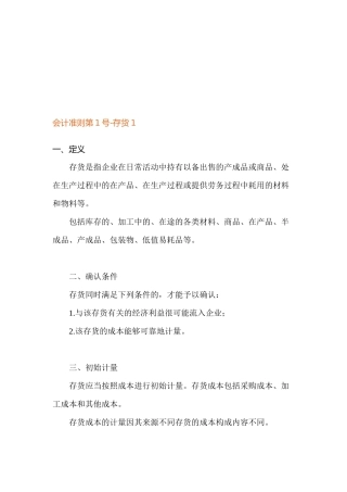 会计准则之存货