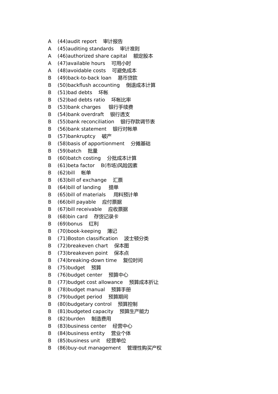 会计专业术语中英文对照参考_第2页