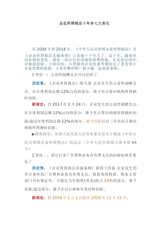 企业所得税法十年来七大变化(6页)