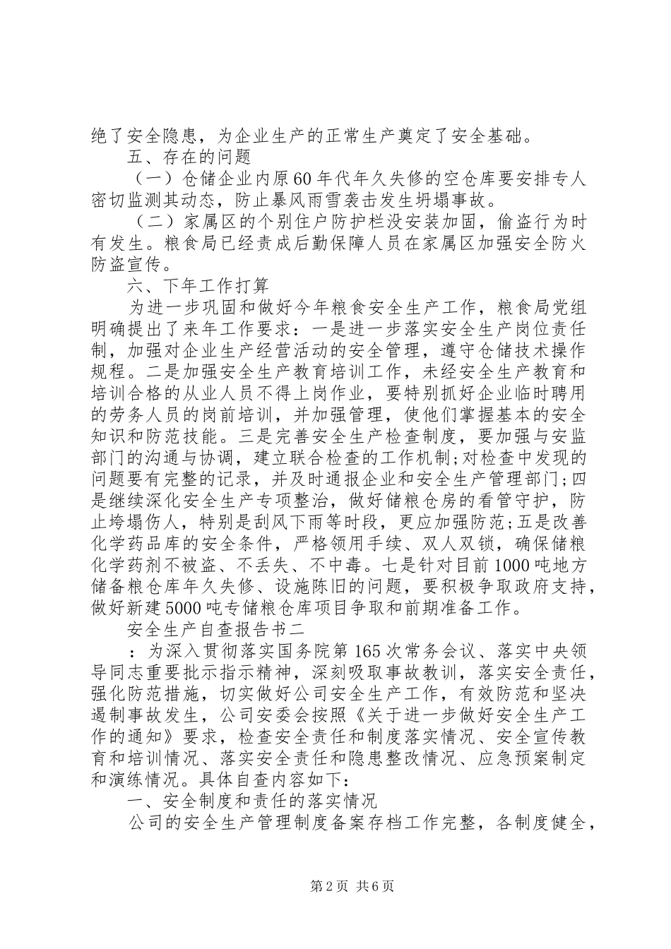 安全生产自查报告书_第2页