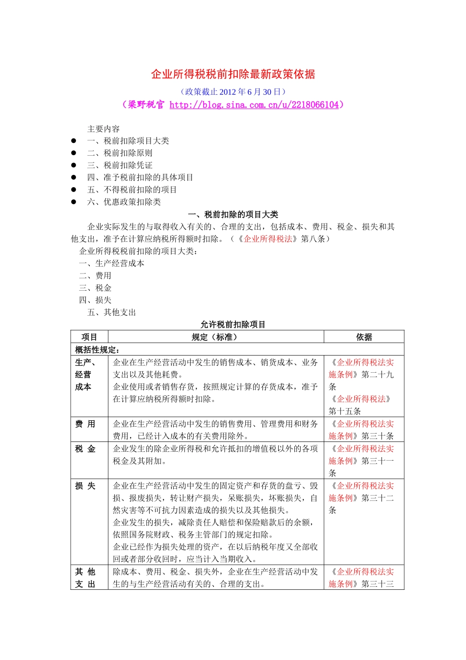 企业所得税税前扣除最新政策依据(新)_第1页