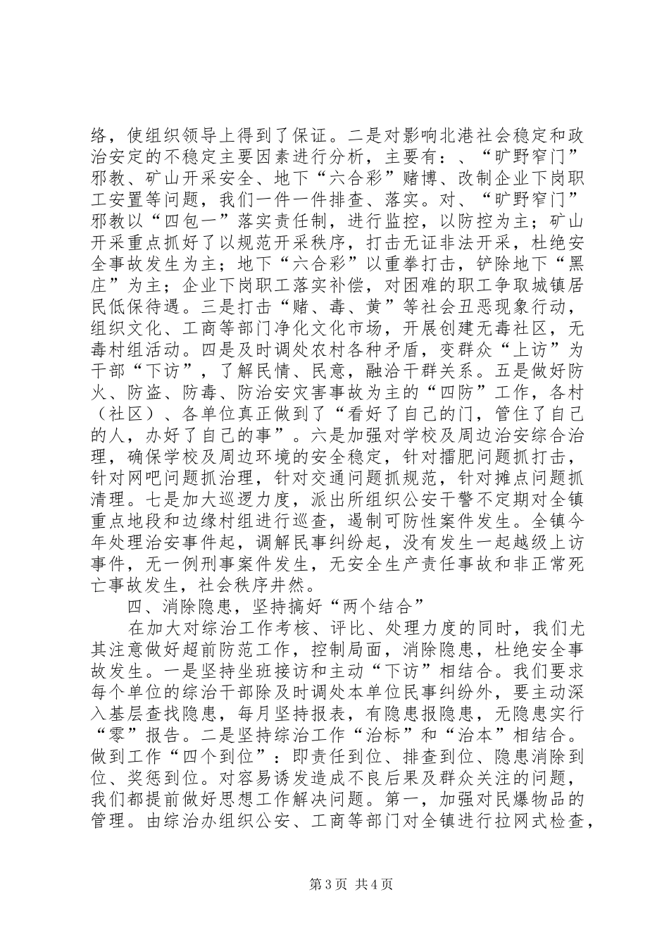 ＊镇去年度社会治安综合治理工作汇报_第3页
