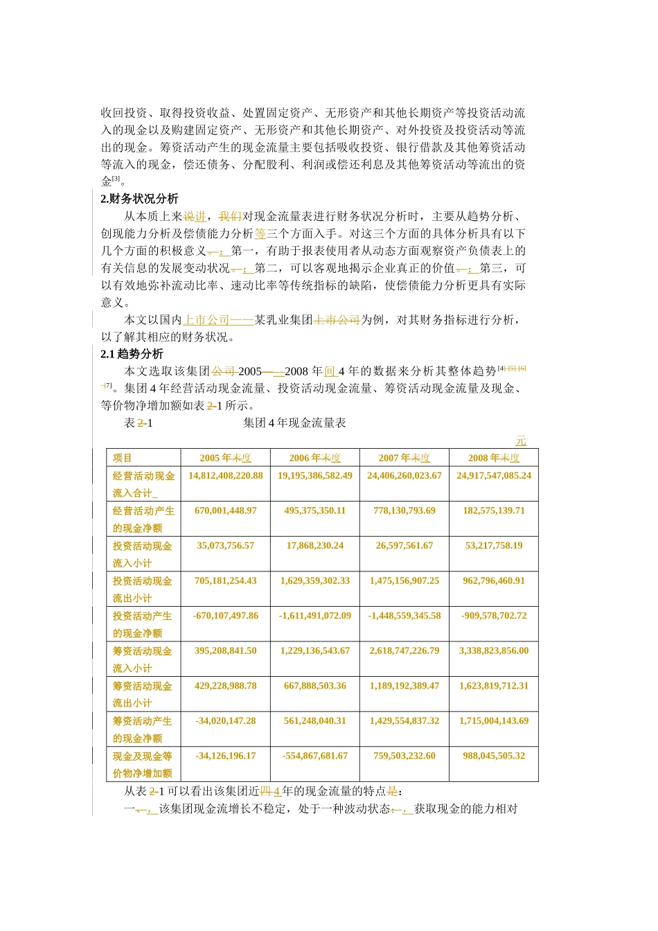 基于现金流量表的财务状况分析_第2页