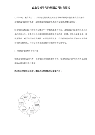 企业忠诚导向的集团公司财务管控14