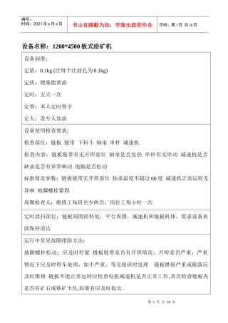 设备名称样本碎矿