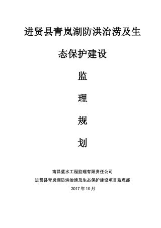 防洪工程监理规划