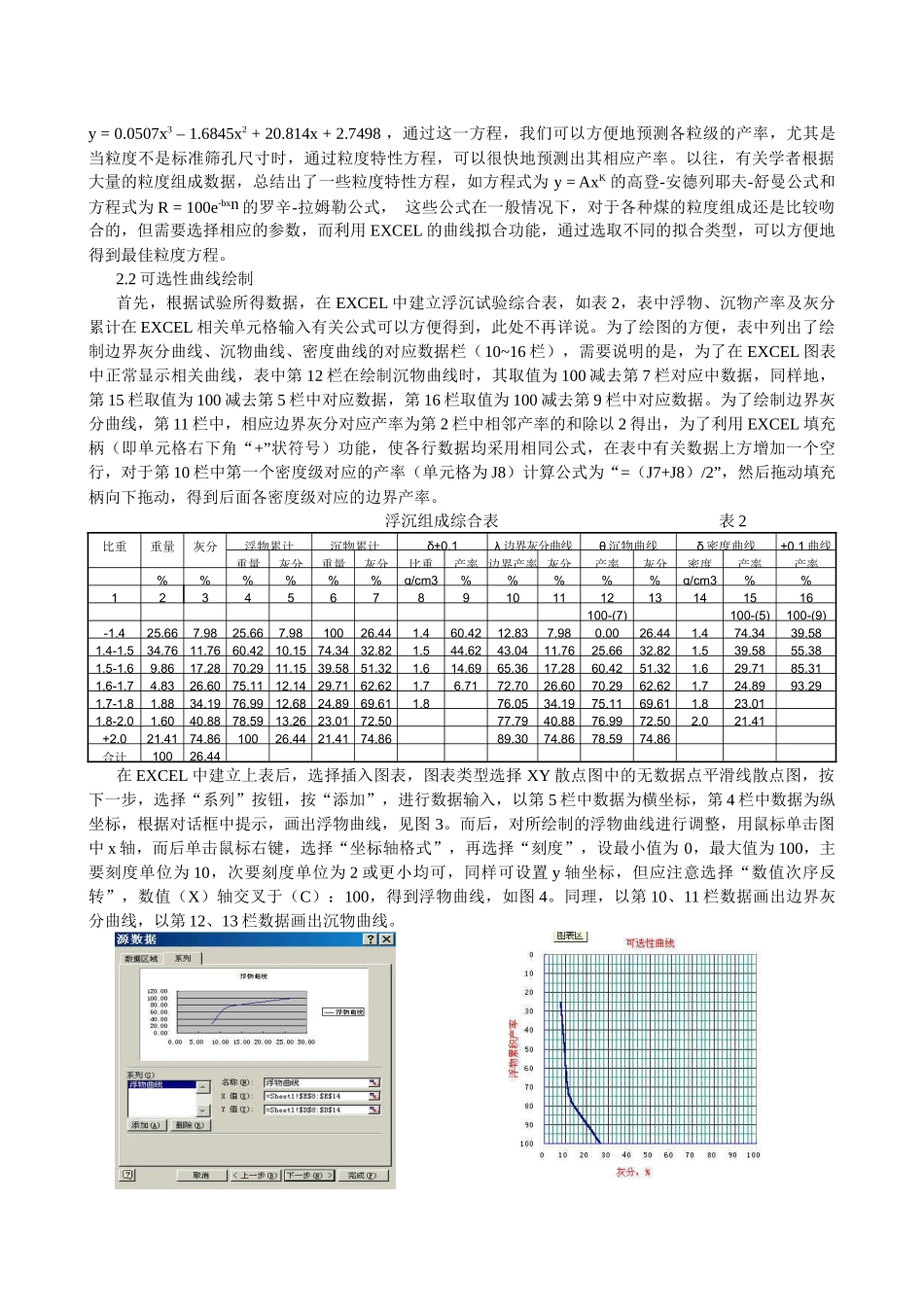 用EXCEL软件进行选煤曲线绘制及分析计算_第2页