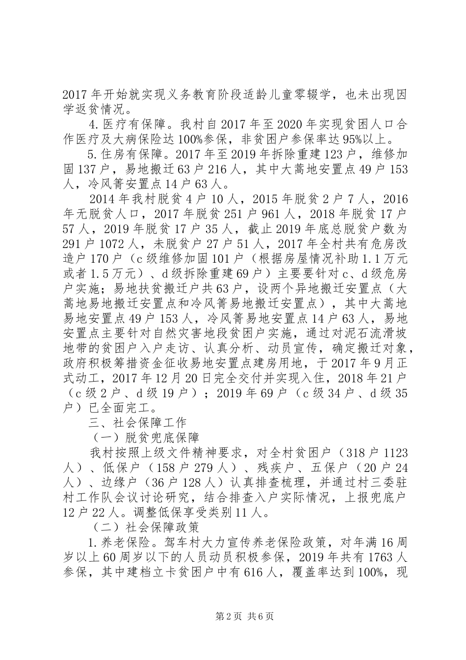 XX年某村扶贫工作情况汇报_第2页