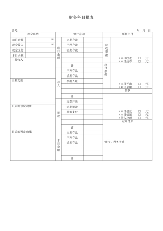 会计日报表模板