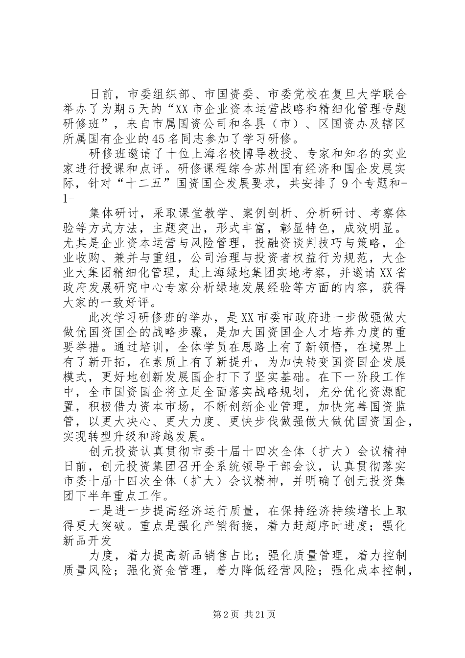 《XX市国有资本发挥功能性作用调研报告》_第2页