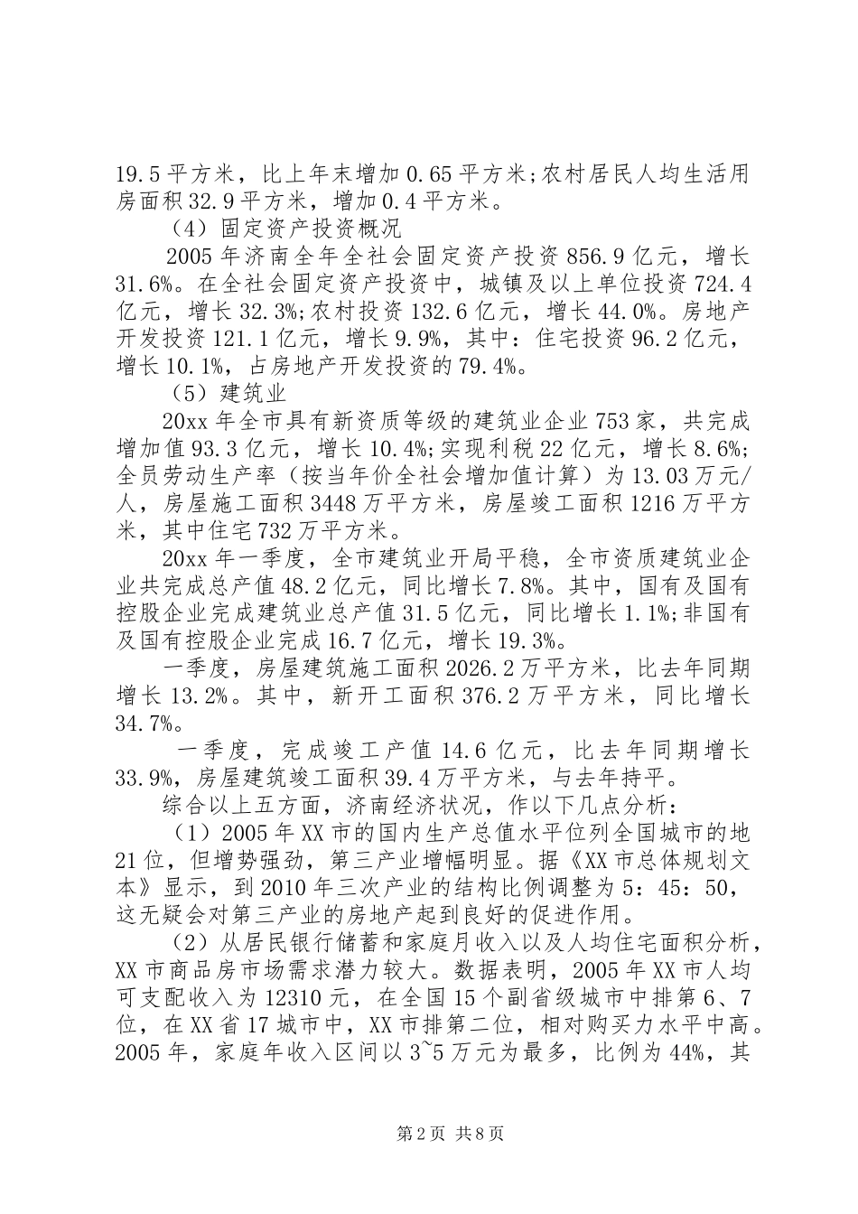 XX年房地产市场调研报告范文_第2页