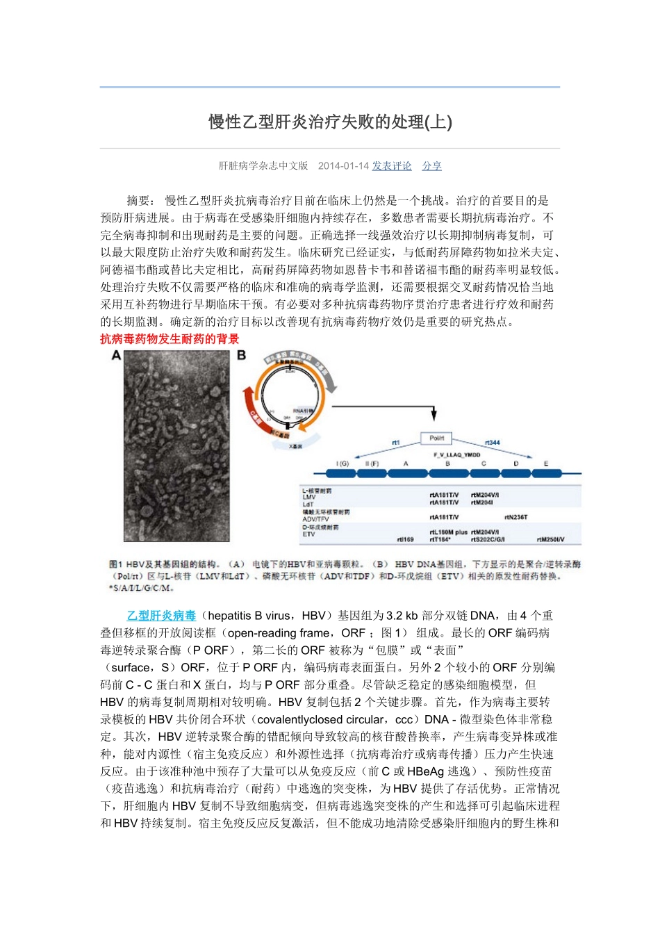 慢性乙型肝炎治疗失败的处理(上)_第1页