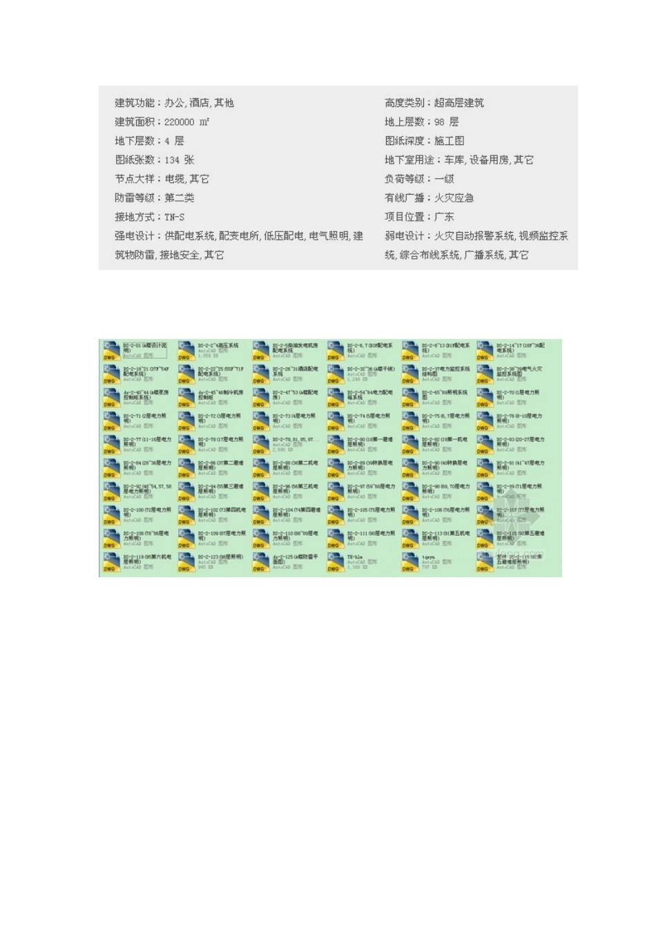 九十八层超高大厦强电系统施工图纸_第2页