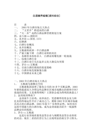 白酒业综合资料