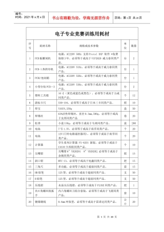 电子专业竞赛训练用耗材