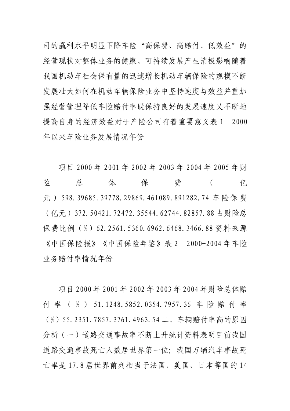 机动车辆险赔付率高的原因分析对策研究_第2页