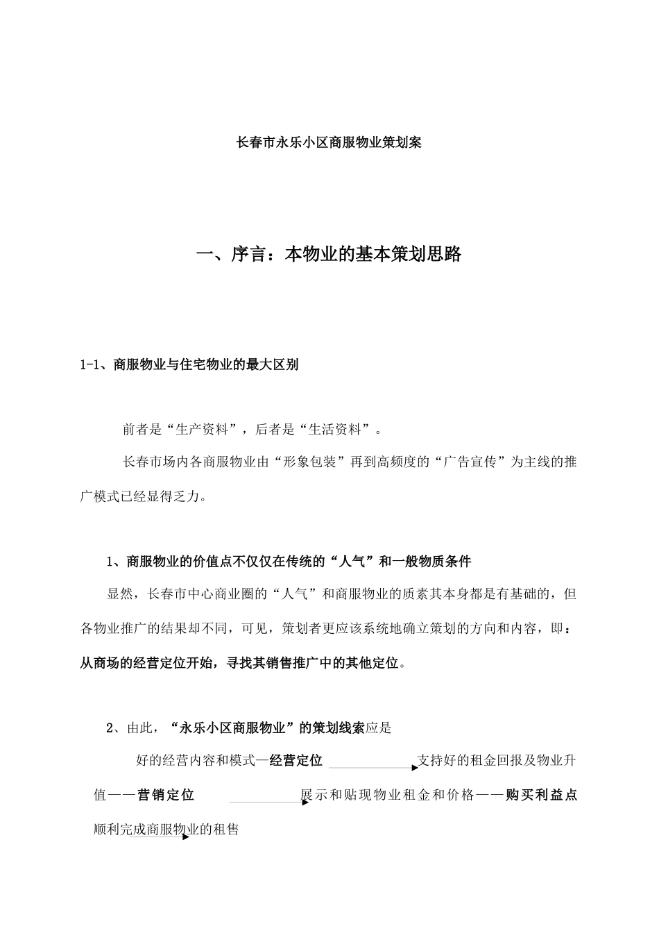 长春市永乐小区商服物业策划案_第1页