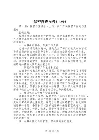 保密自查报告(上传)