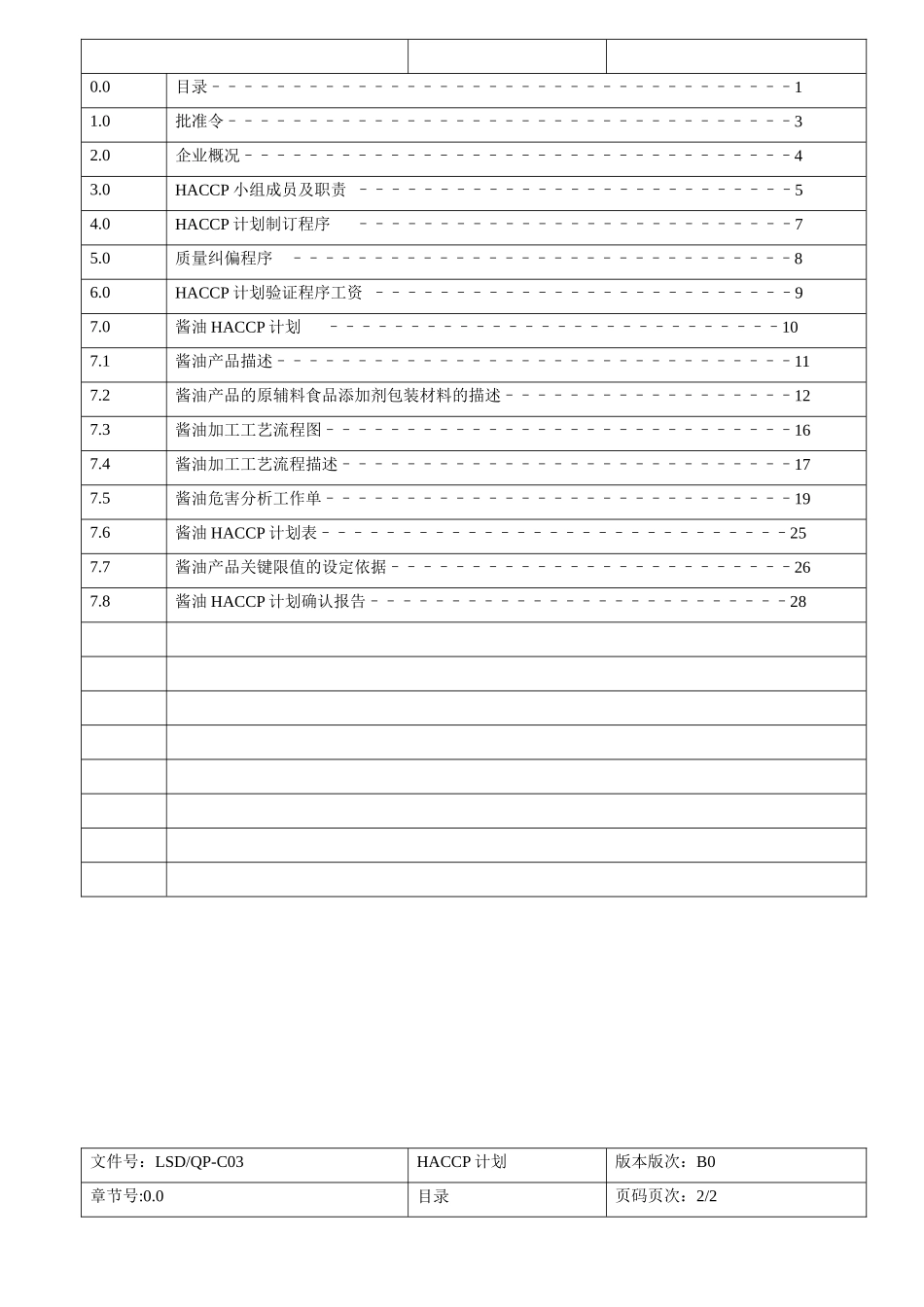 酱油、调味酱、蚝油HACCP计划_第2页