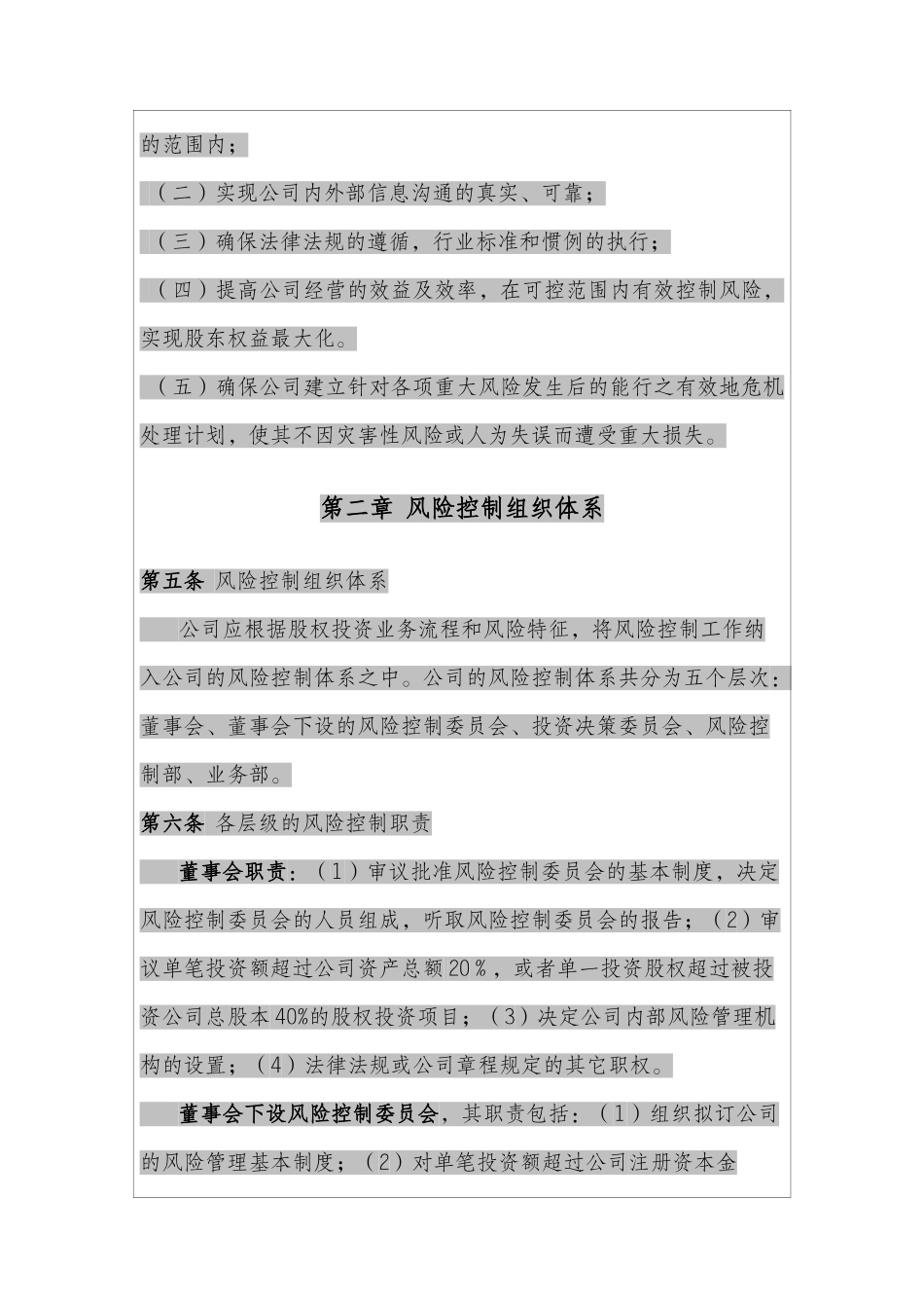 某某投资有限公司风险控制指_第3页