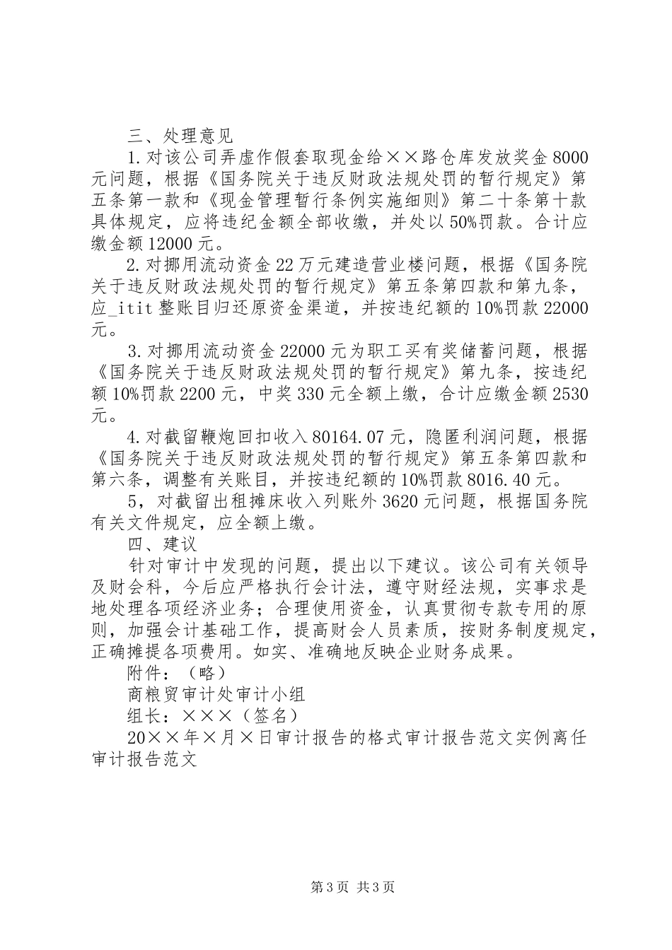 财务收支审计报告范文_第3页