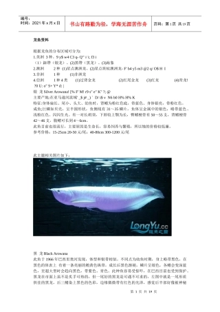 龙鱼相关资料简介