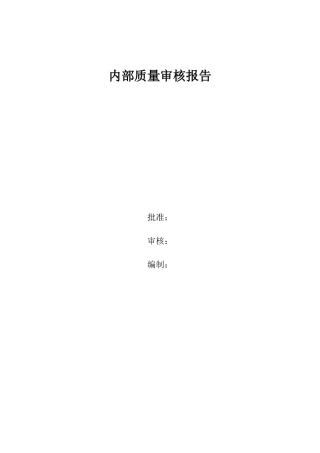 内部质量审核报告及审核表
