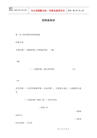 纺织品知识(1)