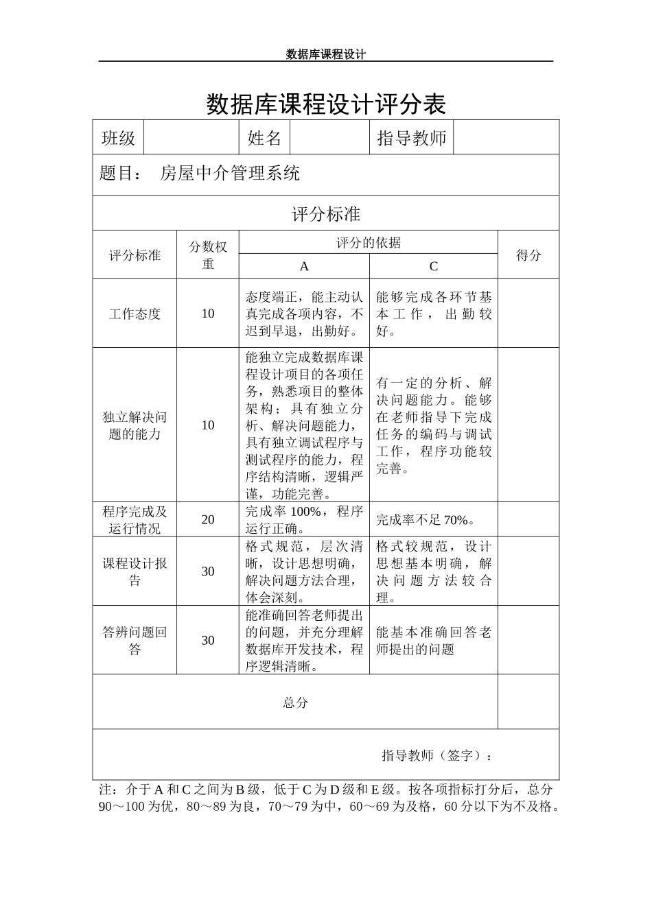 计算机专业课程设计--房屋中介管理系统_第2页