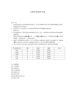 电子元件抽样方案