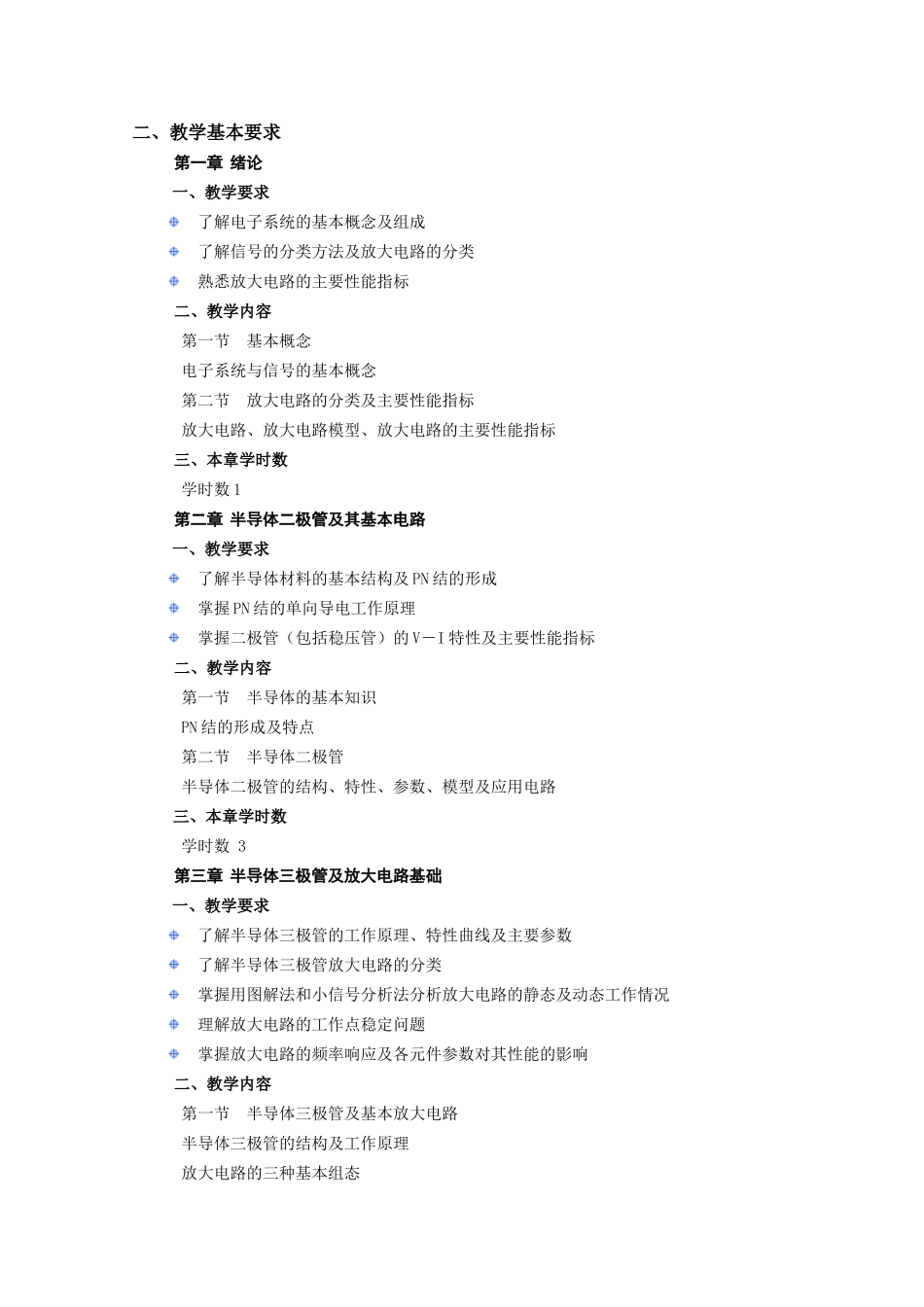 模拟电子技术基础课程教学大纲_第2页
