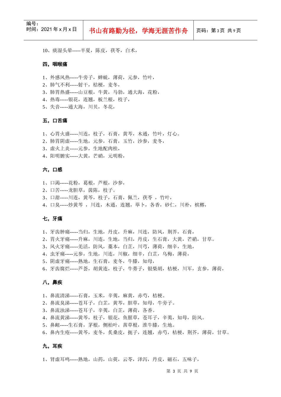 随症加减用药表_第3页