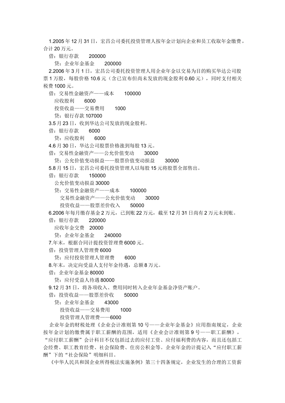 企业年金会计处理实例解析_第2页