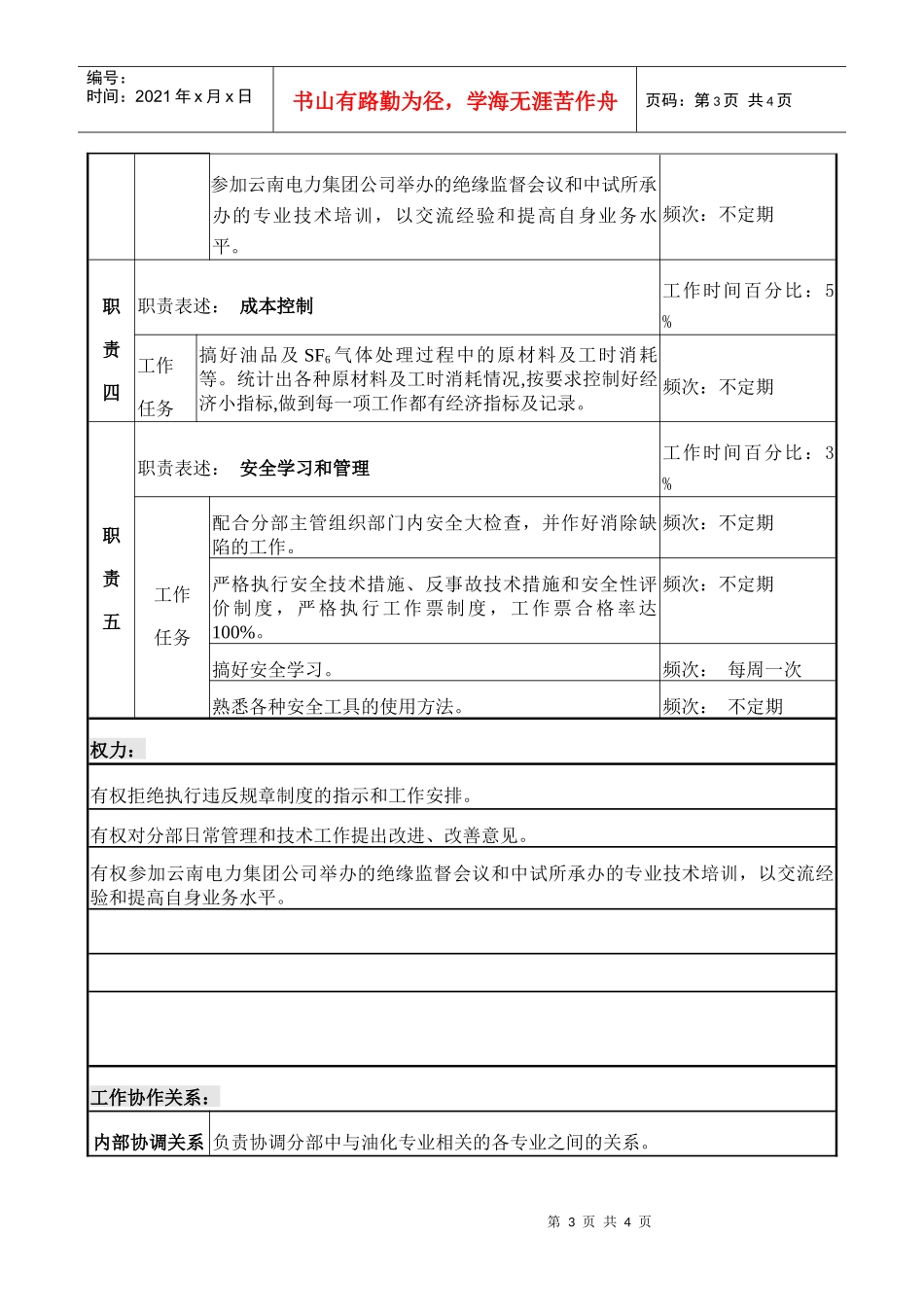 电气油化专责 岗位说明书_第3页
