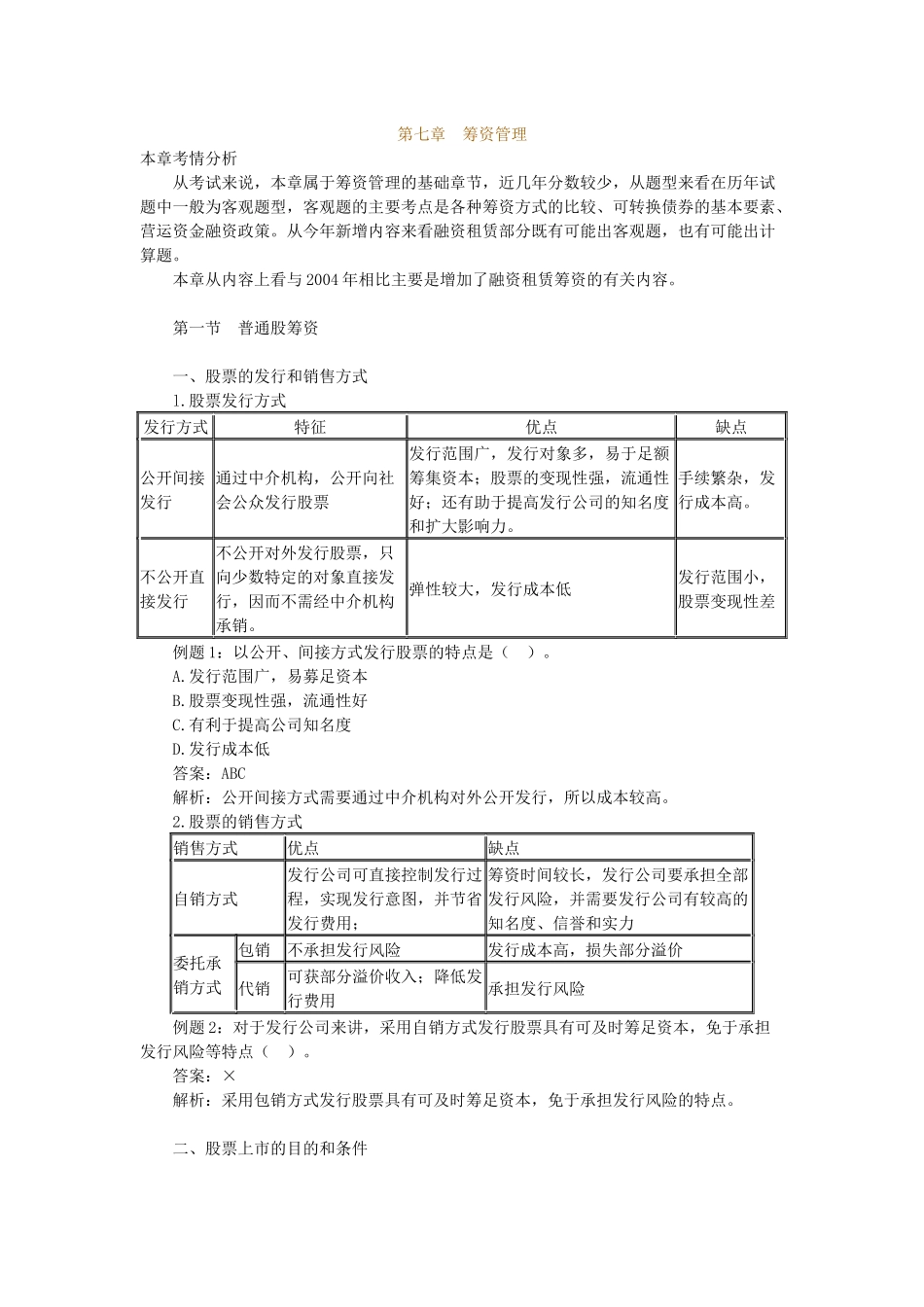 企业普通股筹资方式_第1页