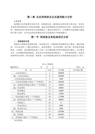 企业盈利能力分析