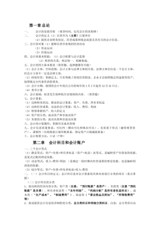 会计学原理串讲资料